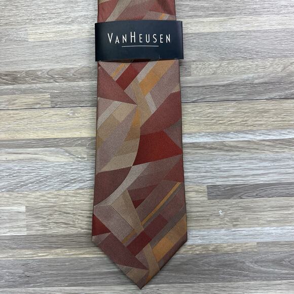 NEW Van Heusen Silk Tie Men's Necktie Energy 2 Orange Stain Resistant - JL500 - Picture 1 of 5
